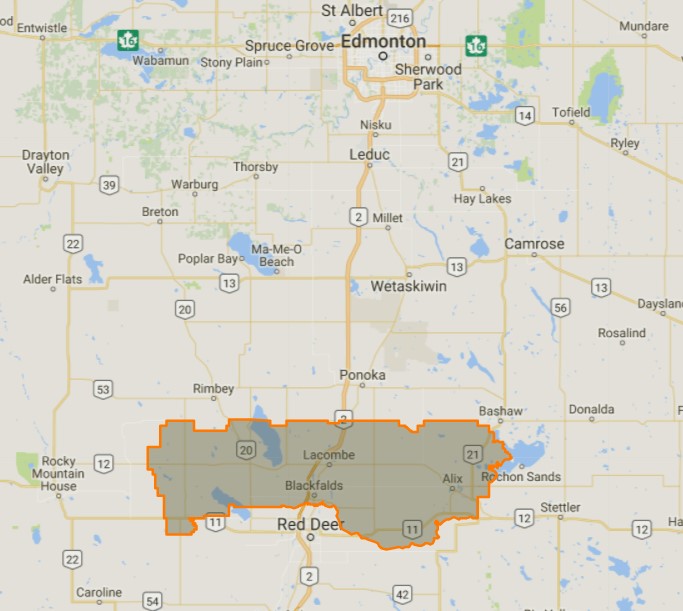 Lacombe County Map